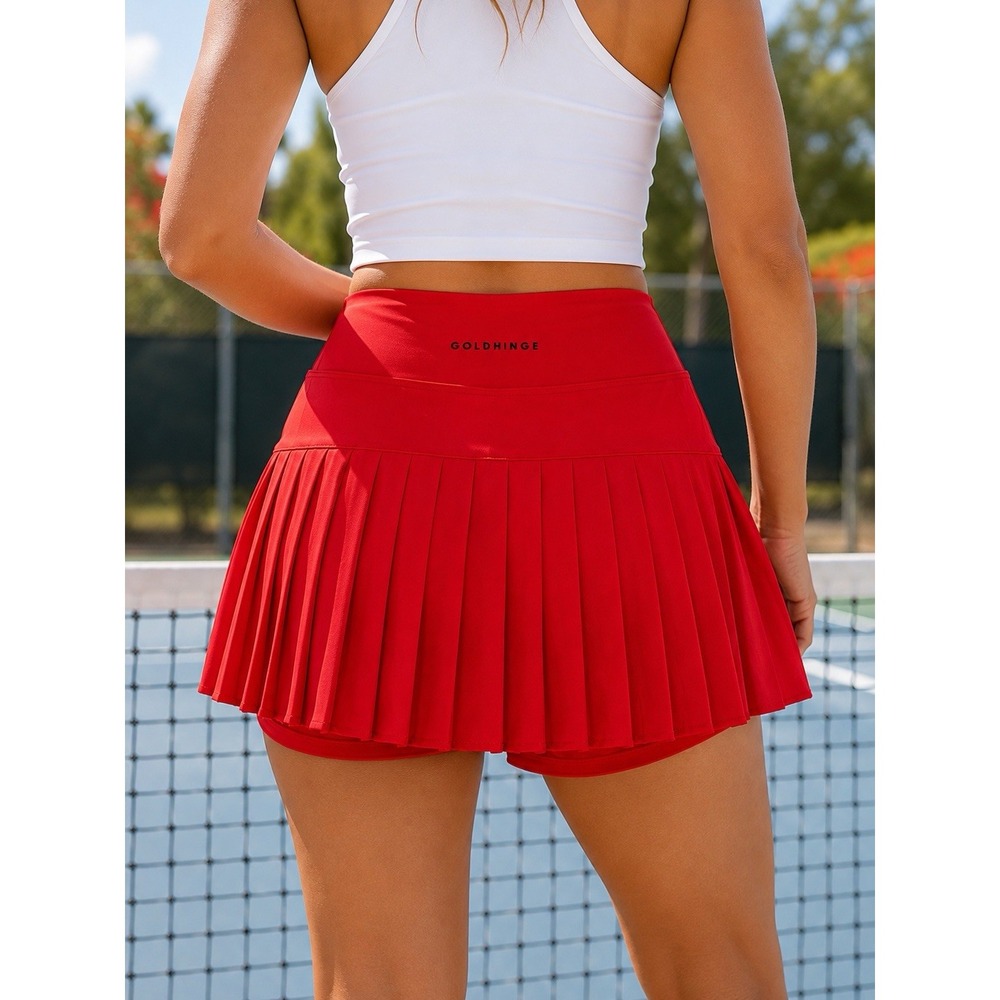 Goldhinge Women's Red Pleated Tennis Skort Size Small – Athletic Golf Pickleball